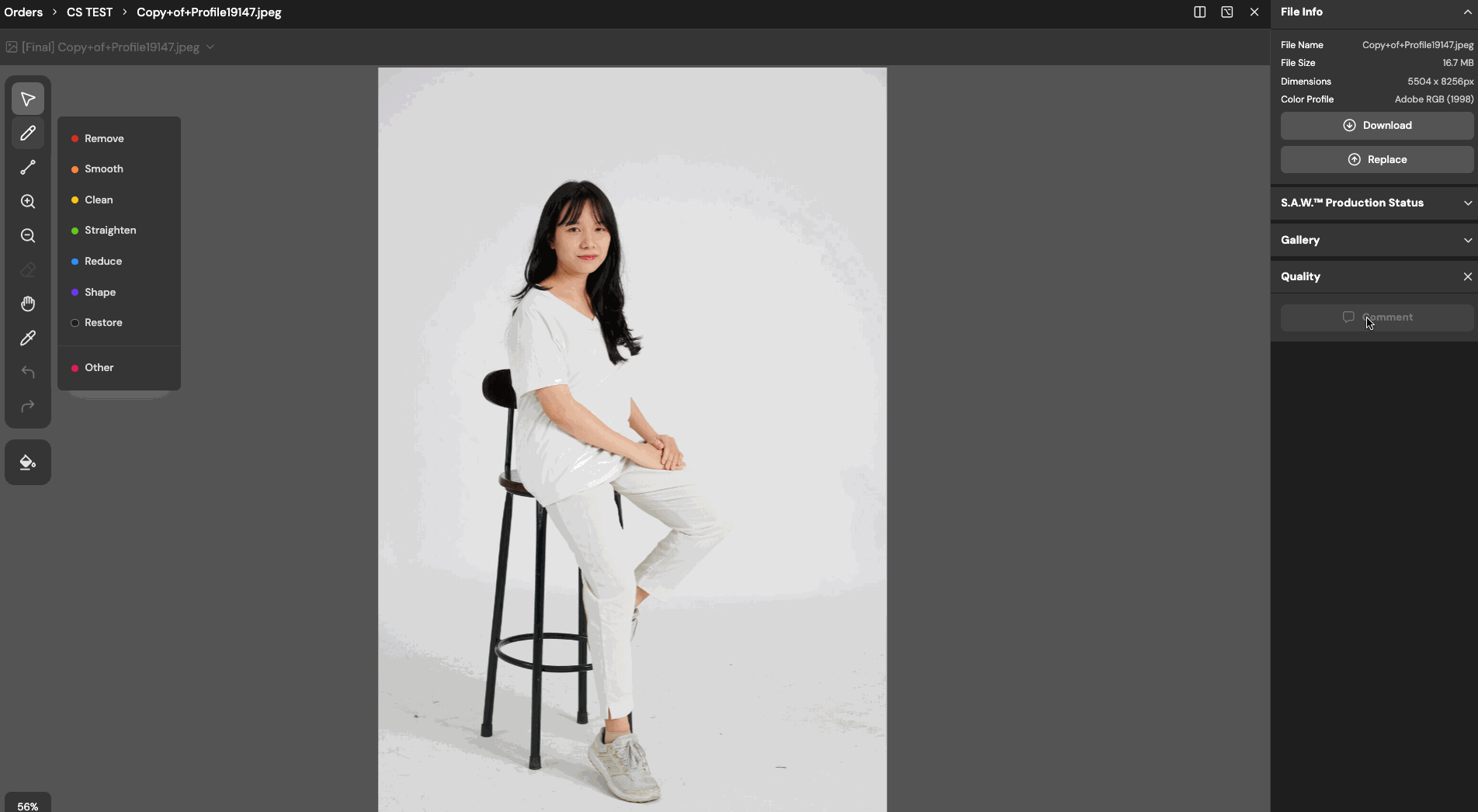 rejecting a singe image - Professional plan.gif